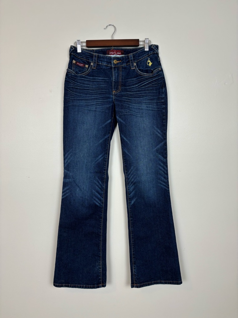 Baby Phat Jeans Womens 9 Blue Dark Wash Cat Y2K Bootcut Authentic Denim
